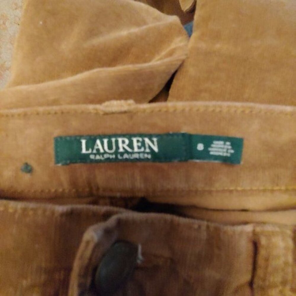 Lauren Ralph Lauren Brown Corduroy Straight Leg Heritage Old Money Pants 8 - Picture 10 of 11